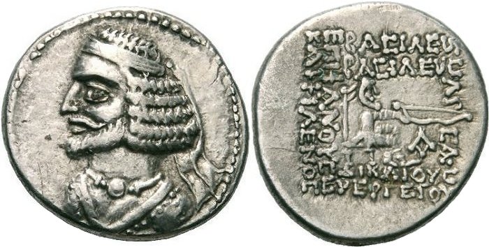 Drachme Orodes II Aria
